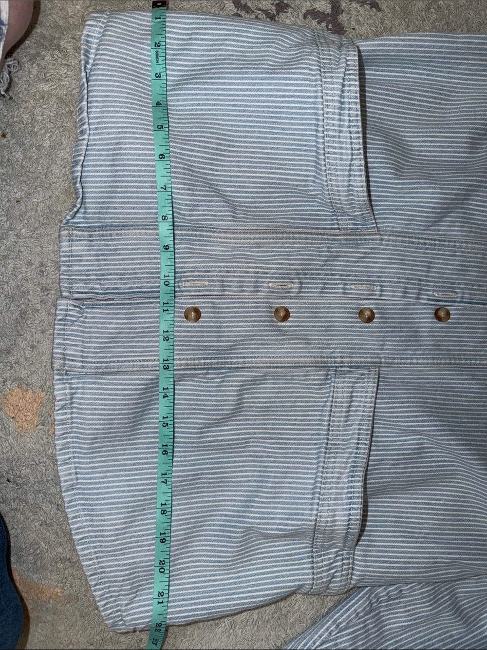 Sezane Light Blue Striped Jean Jacket - Picture 9 of 10